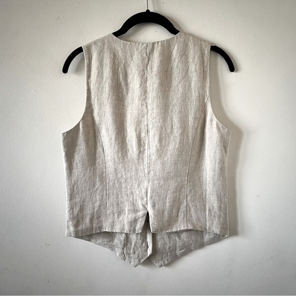 NEW Madewell Linen Single Breasted Vest in Natural Undyed Beige Size 0 $78 - Picture 3 of 7